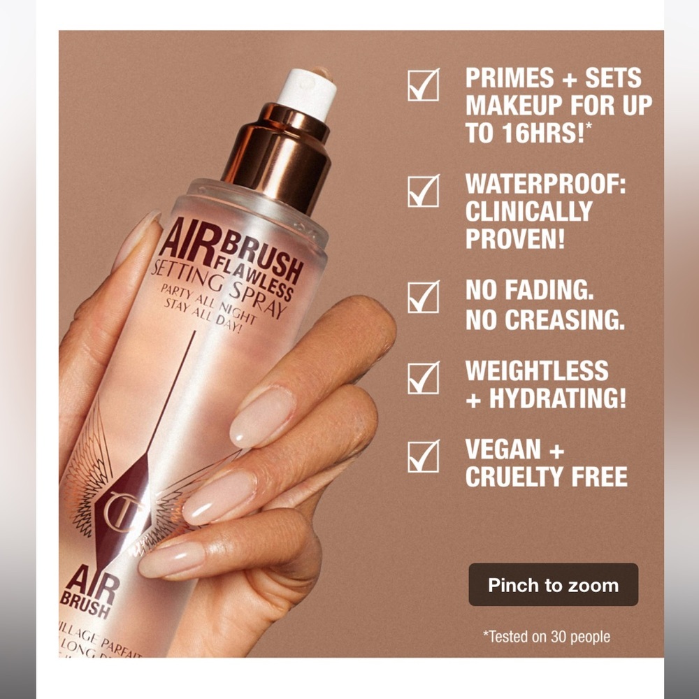 NIB Charlotte Tilbury Airbrush Flawless Setting Spray 3.3oz